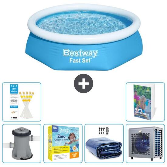 BESTWAY Basen Fast Set Okrągły - 244x61 cm - 7-częściowy S331
