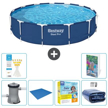 BESTWAY Basen Steel Pro Okrągły - 396x84 cm - 7-częściowy S245