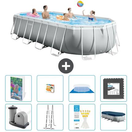 INTEX Basen Prism Frame Owalny - 610x305x122 cm - 9-częściowy S525