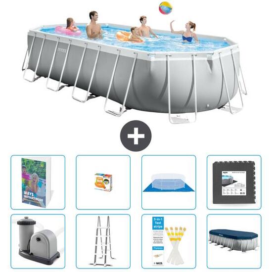 INTEX Basen Prism Frame Owalny - 610x305x122 cm - 9-częściowy S525