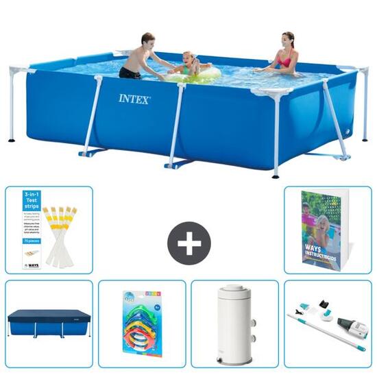 INTEX Piscina con estructura Rectangular - 300x200x75 cm - 7-piezas S95