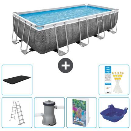 BESTWAY Piscina Bestway Power Steel Rectangular - 488x244x122 cm - S662