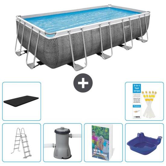 BESTWAY Piscina Bestway Power Steel Rectangular - 488x244x122 cm - S662