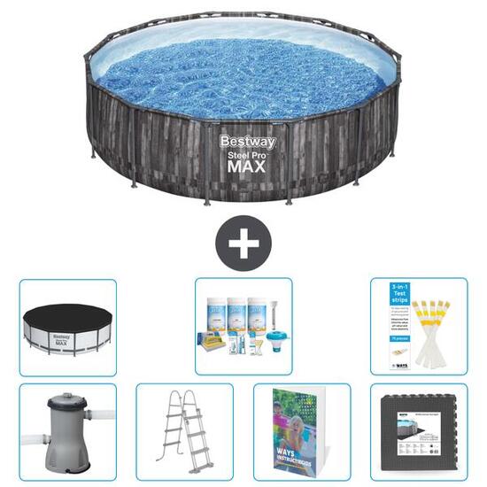 BESTWAY Basen Steel Pro MAX Okrągły - 427x107 cm - 8-częściowy S581