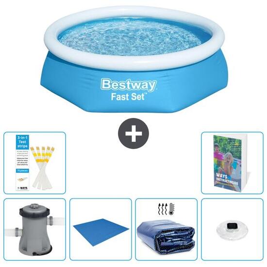 BESTWAY Basen Fast Set Okrągły - 244x61 cm - 7-częściowy S272