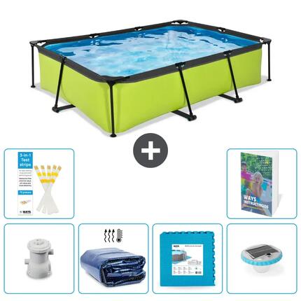 EXIT TOYS Basen Prostokątny - 300x200x65 cm - 7-częściowy S326