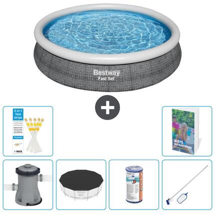 BESTWAY Basen Fast Set Okrągły - 366x76 cm - 7-częściowy S304