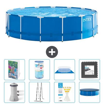 INTEX Basen ze stelażem Okrągły - 457x122 cm - 9-częściowy S563