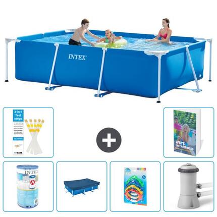 INTEX Piscina con estructura Rectangular - 300x200x75 cm - 7-piezas S19
