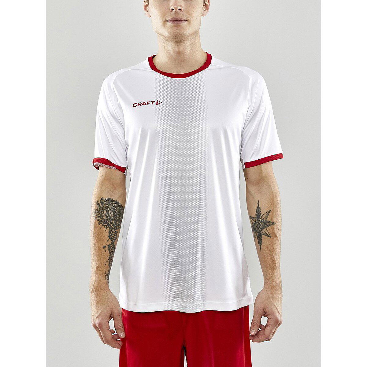 Craft Progress 2.0 shirt korte mouw heren - Wit / Bright Red 3/5