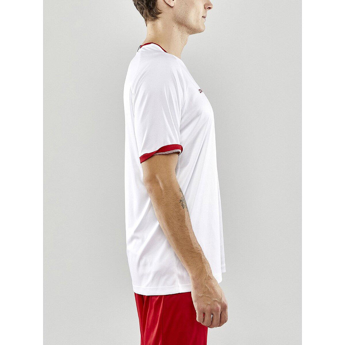 Craft Progress 2.0 shirt korte mouw heren - Wit / Bright Red 4/5