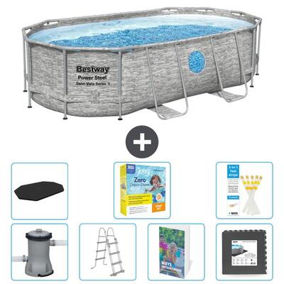 Bestway power steel ovaal - 427x250x100 cm - 8-delig s607