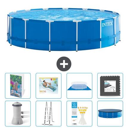 INTEX Basen ze stelażem Okrągły - 457x122 cm - 9-częściowy S533