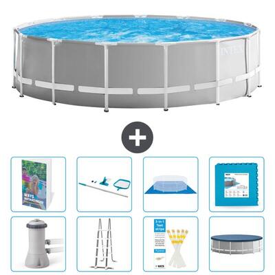 Prism frame zwembad rond - 457x122 cm - 9-delig s539