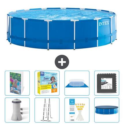INTEX Basen ze stelażem Okrągły - 457x122 cm - 9-częściowy S607