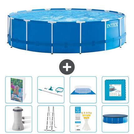 INTEX Basen ze stelażem Okrągły - 457x122 cm - 9-częściowy S539