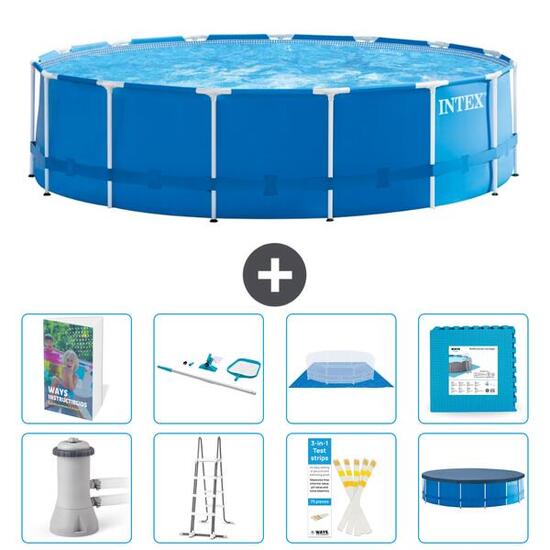 INTEX Basen ze stelażem Okrągły - 457x122 cm - 9-częściowy S539