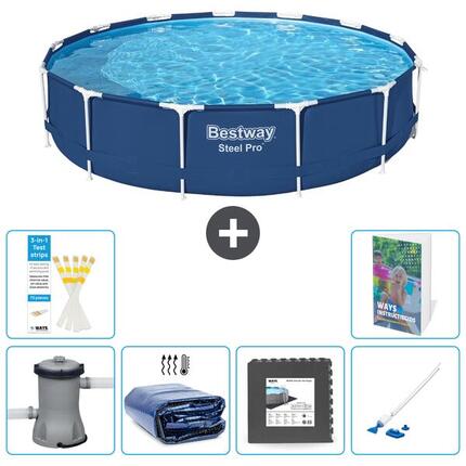 BESTWAY Basen Steel Pro Okrągły - 396x84 cm - 7-częściowy S315