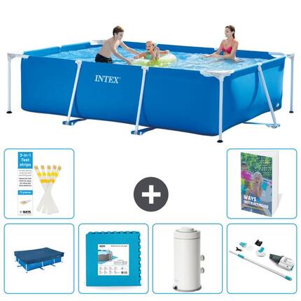 INTEX Piscina con estructura Rectangular - 300x200x75 cm - 7-piezas S9