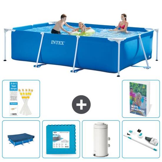 INTEX Piscina con estructura Rectangular - 300x200x75 cm - 7-piezas S9