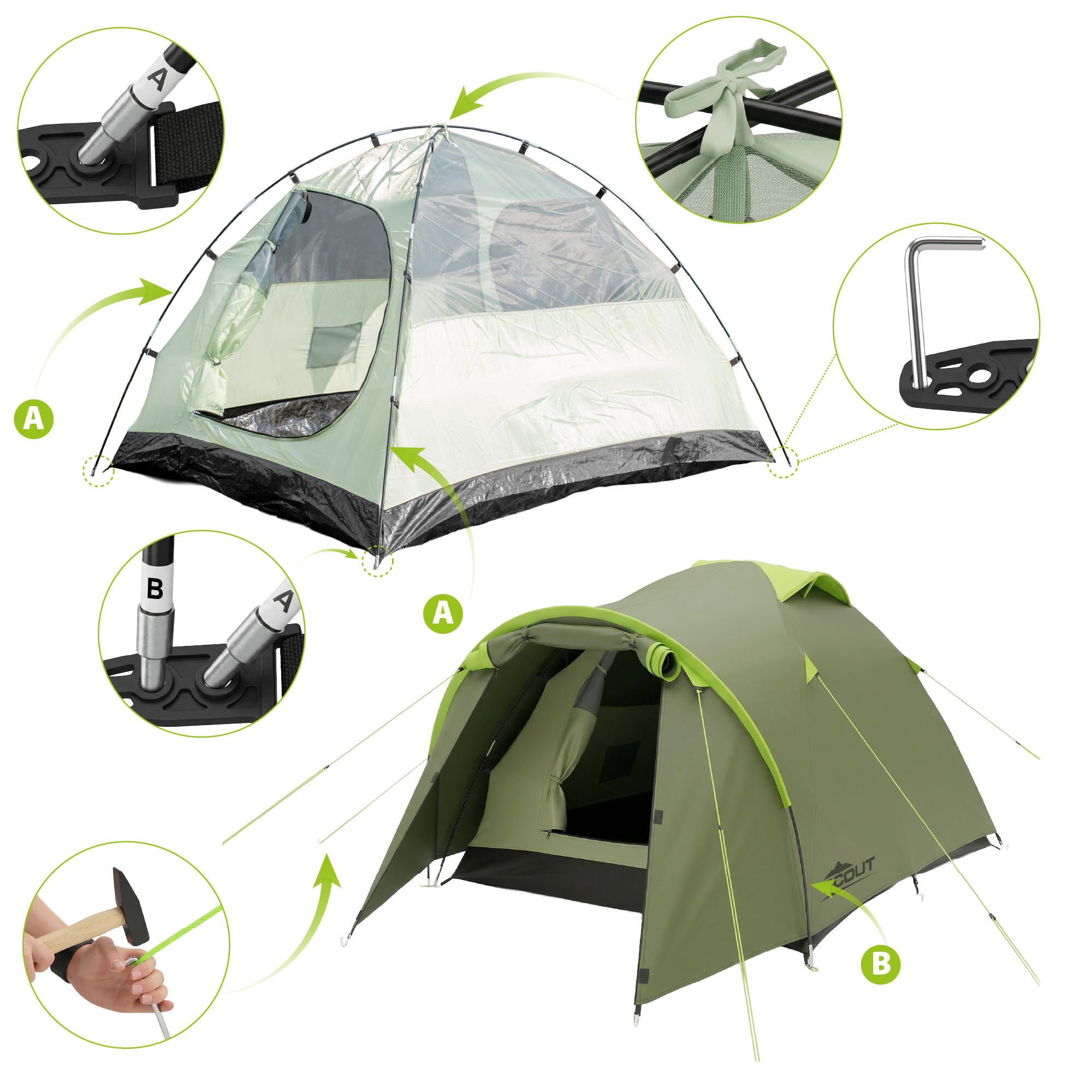 Vayox VA0427 Scout kampeertent 2-persoons 3/7