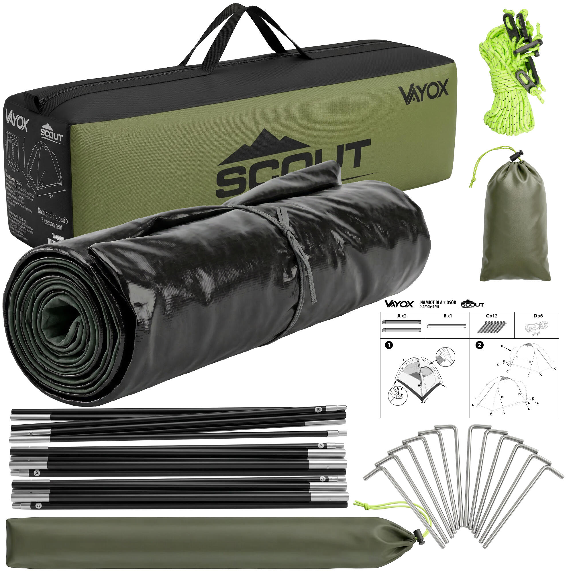 Vayox VA0427 Scout kampeertent 2-persoons 7/7
