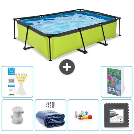 EXIT TOYS Basen Prostokątny - 300x200x65 cm - 7-częściowy S177