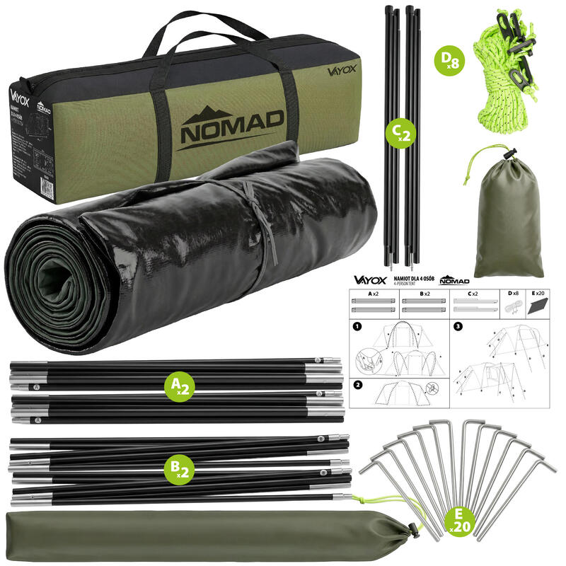 Cort de camping Vayox VA0428 Nomad pentru 4 persoane