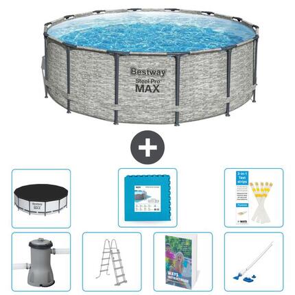 BESTWAY Basen Steel Pro MAX Okrągły - 427x122 cm - 8-częściowy S531
