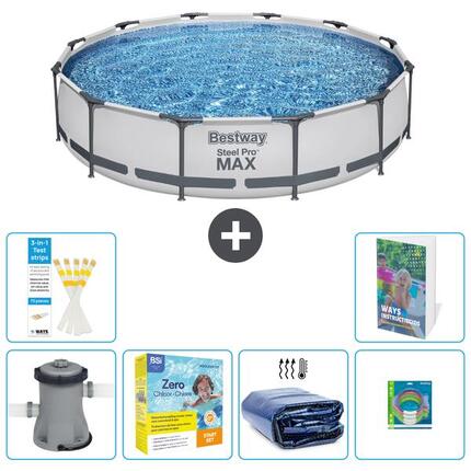 BESTWAY Basen Steel Pro MAX Okrągły - 366x76 cm - 7-częściowy S181