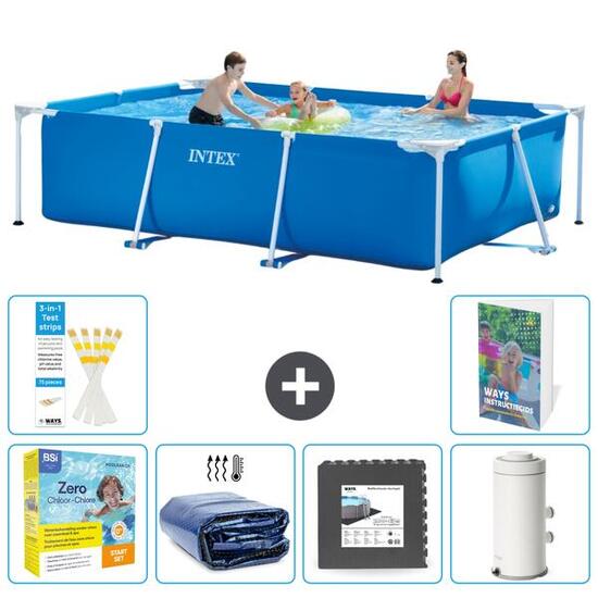 INTEX Piscina con estructura Rectangular - 300x200x75 cm - 7-piezas S111