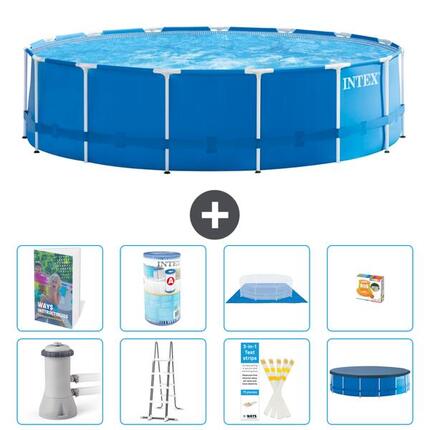 INTEX Basen ze stelażem Okrągły - 457x122 cm - 9-częściowy S541