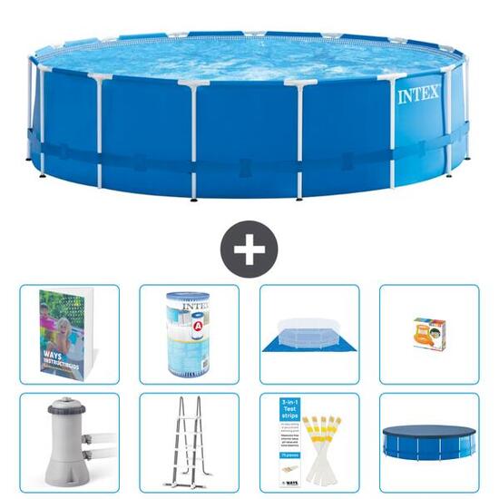 INTEX Basen ze stelażem Okrągły - 457x122 cm - 9-częściowy S541