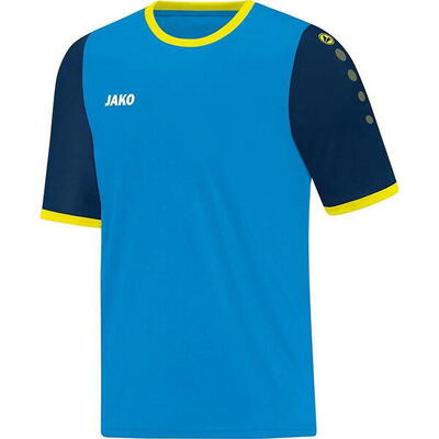 Jako leeds shirt heren korte mouw - blauw / marine / fluogeel