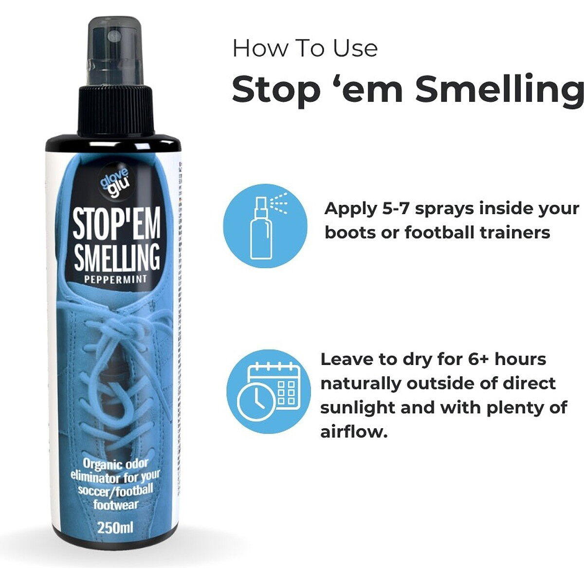 Glove Glu Stop Em Smelling Spray Peppermint 250 ml - Noir 3/4