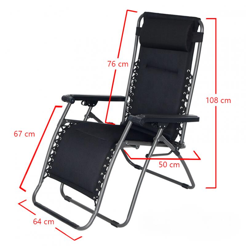 Tumbona camping plegable K-MAKU Relaks de acero pintado con malla 3D, 120 kg. 3/3
