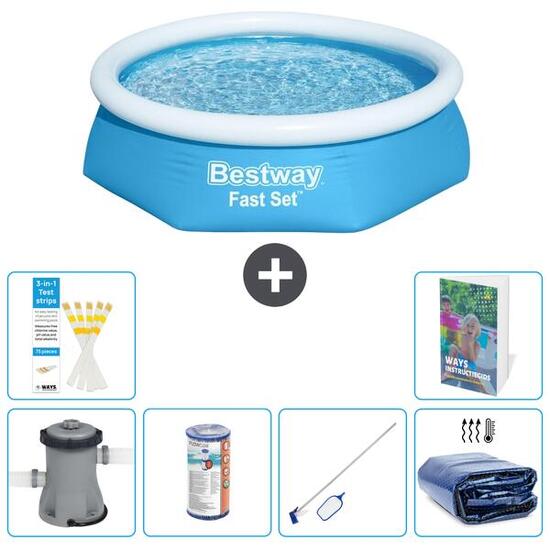 BESTWAY Basen Fast Set Okrągły - 244x61 cm - 7-częściowy S194