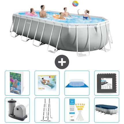INTEX Basen Prism Frame Owalny - 610x305x122 cm - 9-częściowy S533
