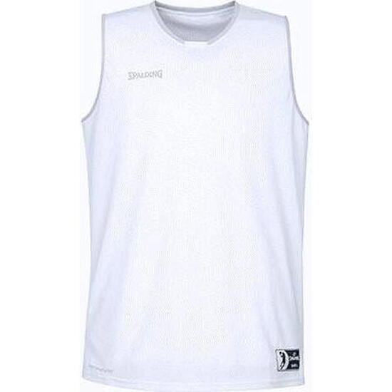 Spalding Move Maillot de Basket Enfants - Blanc / Argent, Taille 128