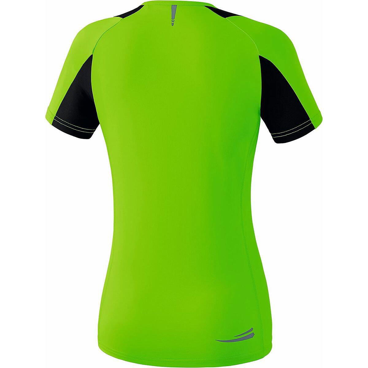 Erima Race Line Running T-shirt Dames - Zwart / Green Gecko 2/3