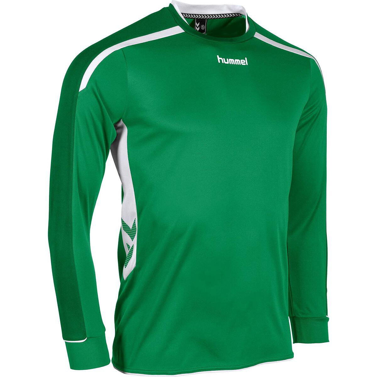 Hummel Preston Maillot Manches Longues Hommes - Vert / Blanc 3/5