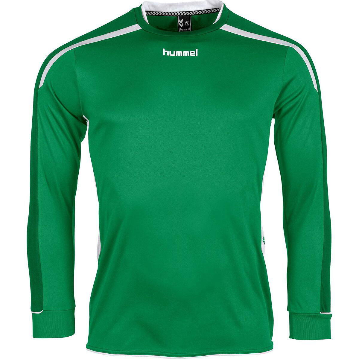 Hummel Preston Maillot Manches Longues Hommes - Vert / Blanc 2/5