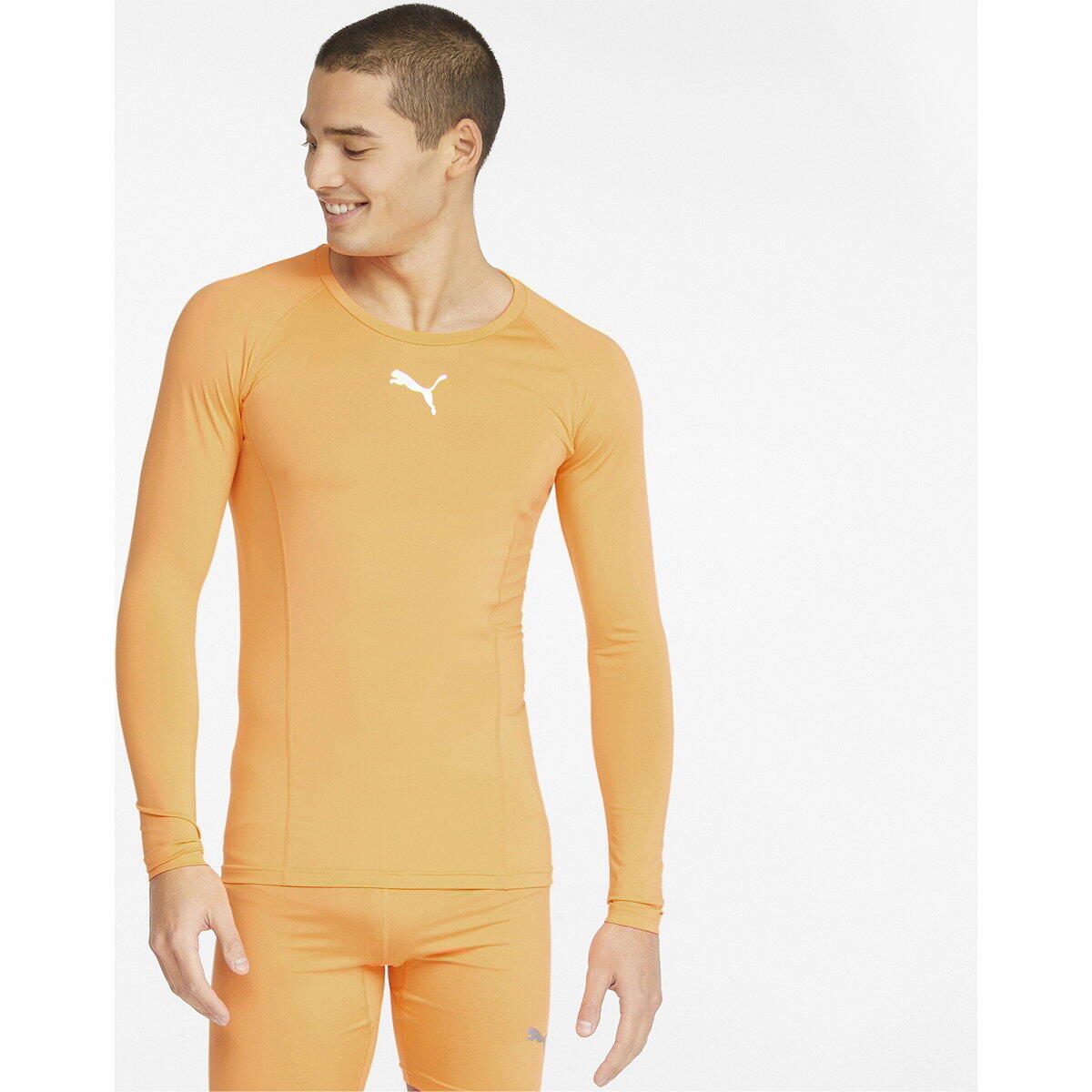 Puma Liga Maillot Compression Manches Longues Homme - Orange Fluo 3/5