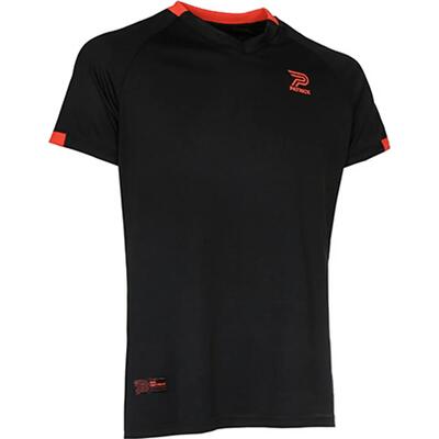 T-shirt - sport - dames - licht, ademend, v-hals - zwart/fluo