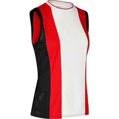 Robey grand slam tennis tanktop dames - wit / rood / zwart