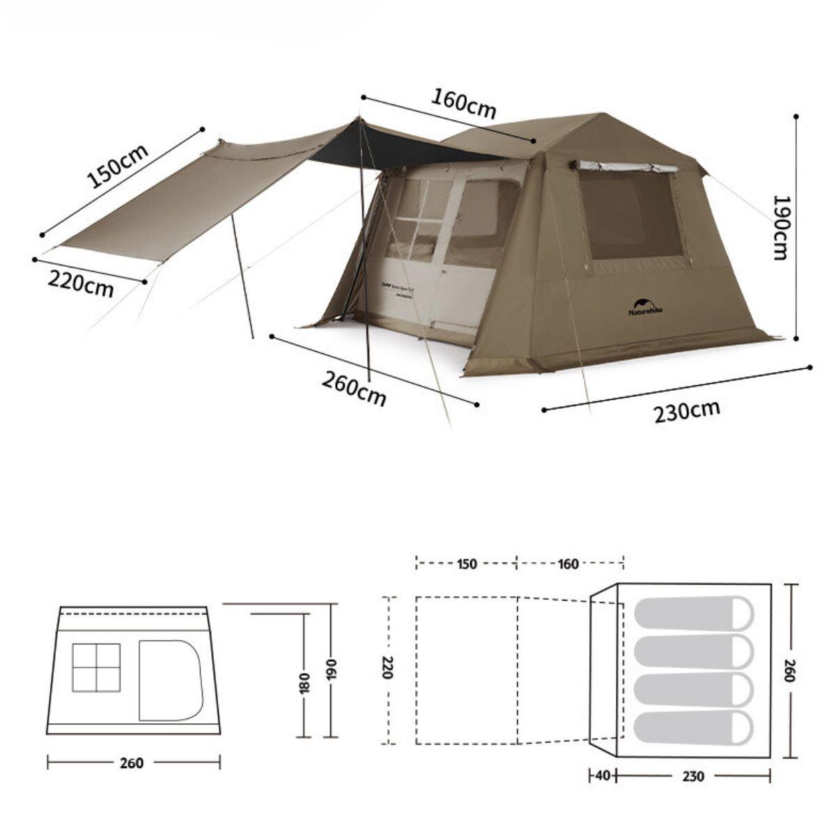 Tienda NatureHike Village 6.0 para 4 personas: cómoda y resistente 7/7