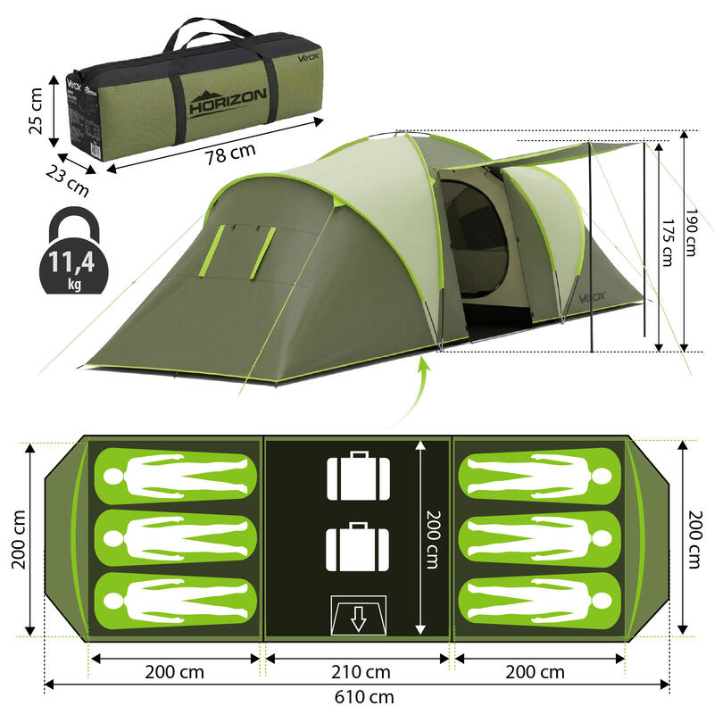Cort de camping Vayox VA0430 Horizon pentru 6 persoane