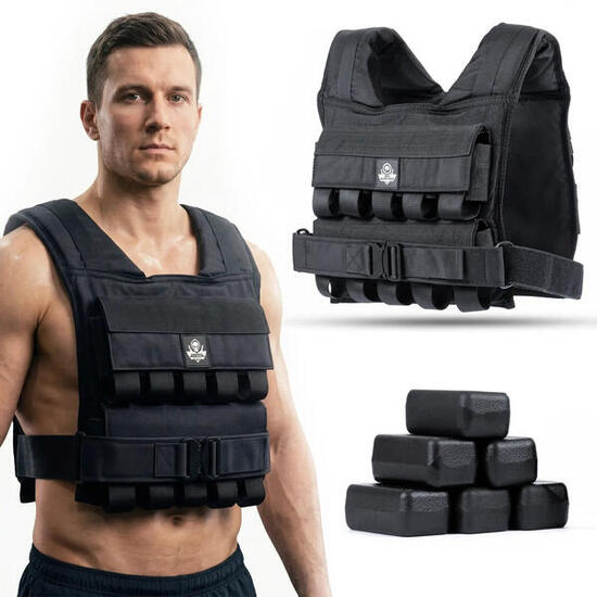 Trainings-Gewichtsweste 20 kg mit Gewichtsblöcken W20B DBX Bushido