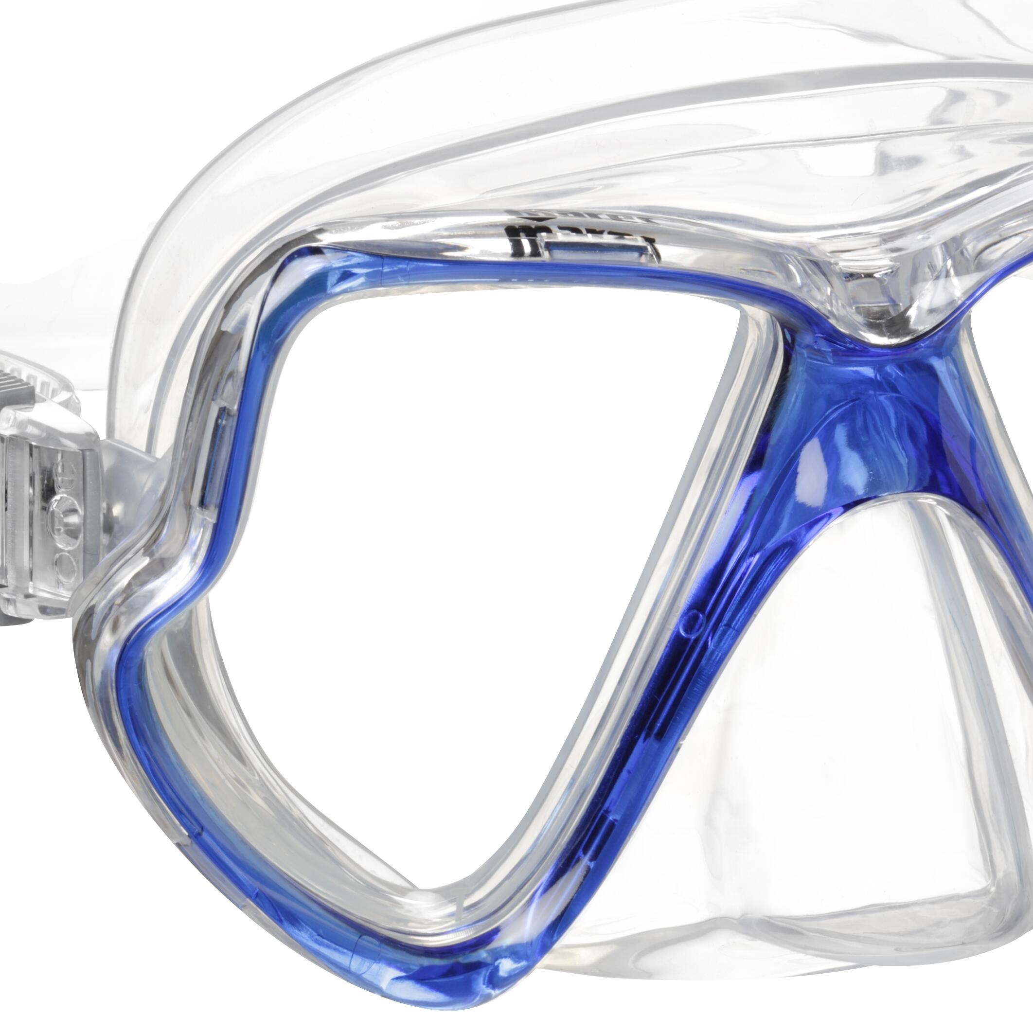 Máscara Snorkel Doble Cristal Wahoo Silicona Low Profile Hebillas Rápidas 2/2