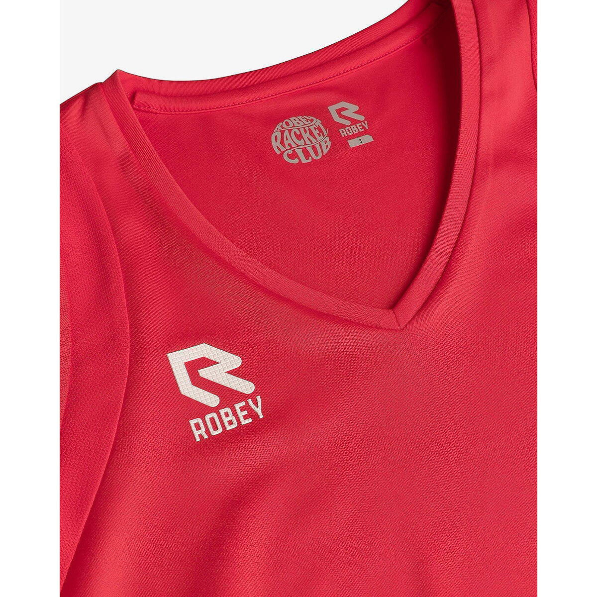 Robey Tennis Smash Tee Femme - Corail, col V, manches courtes L 2/5